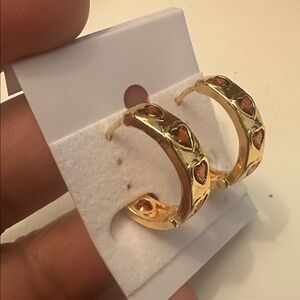 Gold Heart Hoop Earrings